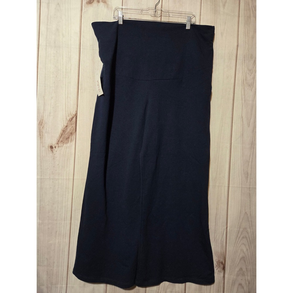 Isabel Maternity by Ingrid & Isabel Navy Blue Wide Leg Pants Over Belly XXL NWT
